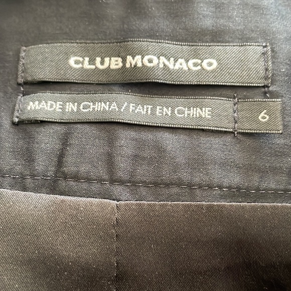Club Monaco black pencil skirt fully lined waistband pleated 97% cotton Sz 6 - Picture 5 of 6
